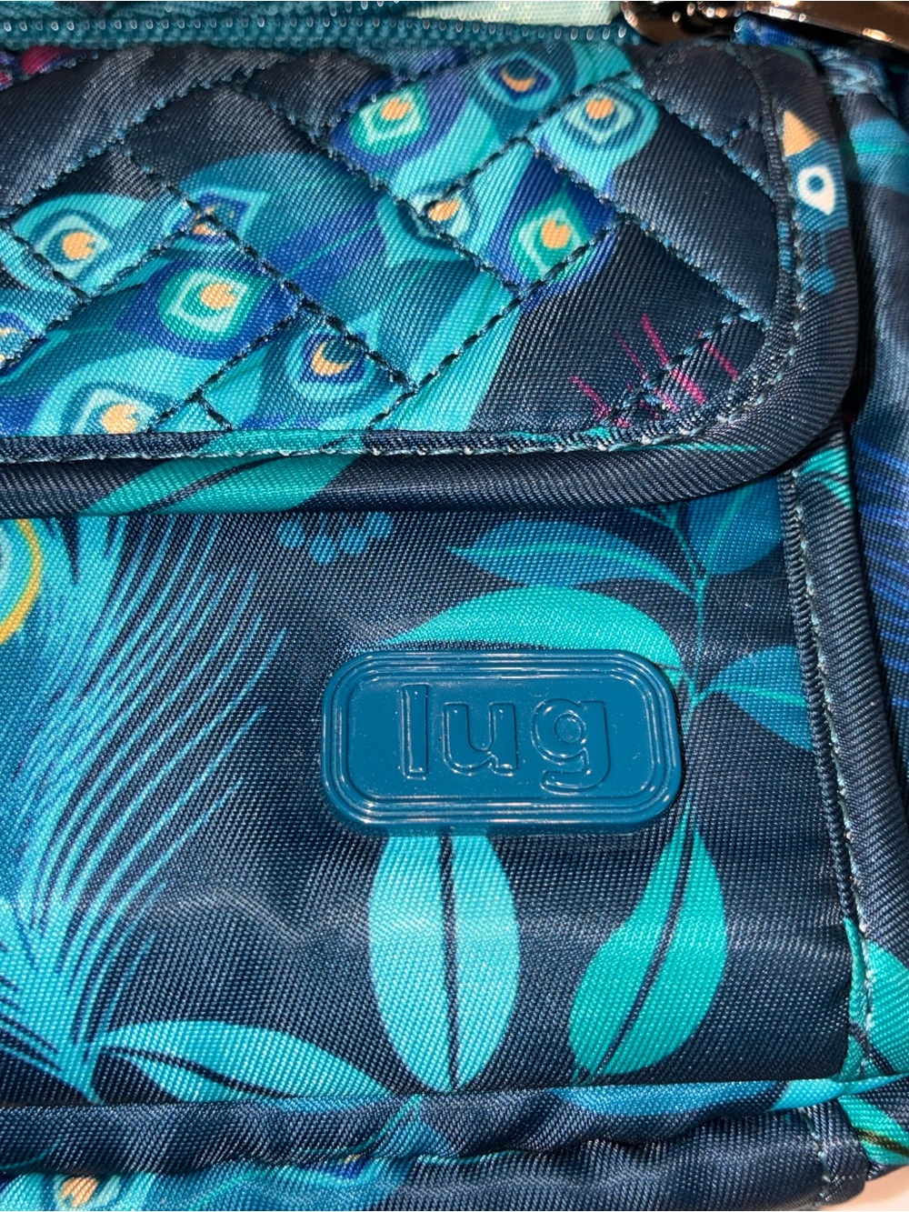 Lug Switch Convertible RFID Crossbody Bag & Matching Pouch Discontinued Peacock - Picture 3 of 6